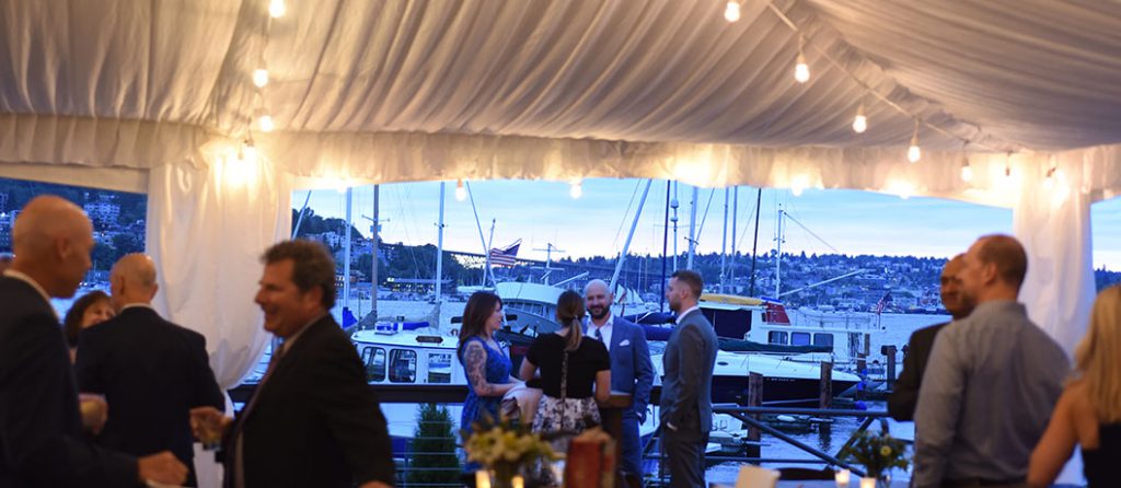 Evening Tented Reception Views At Dukes Dockside